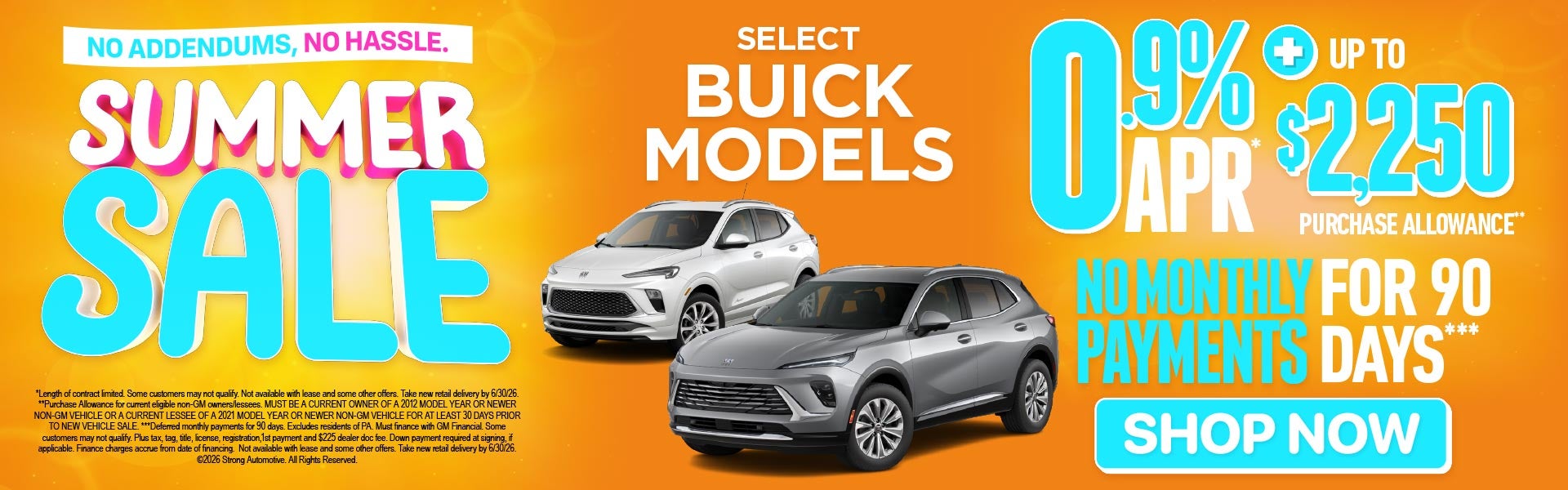 SELECT BUICK MODELS	"0.9% APR* Plus, up to $2,250 purchase a