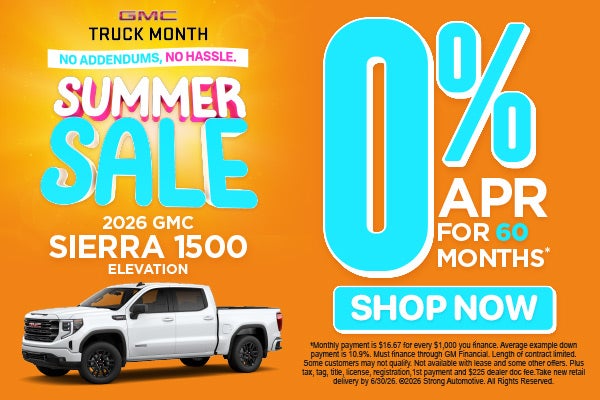 2026 GMC Sierra 1500 ELEVATION	0% APR FOR 60 MO* 
