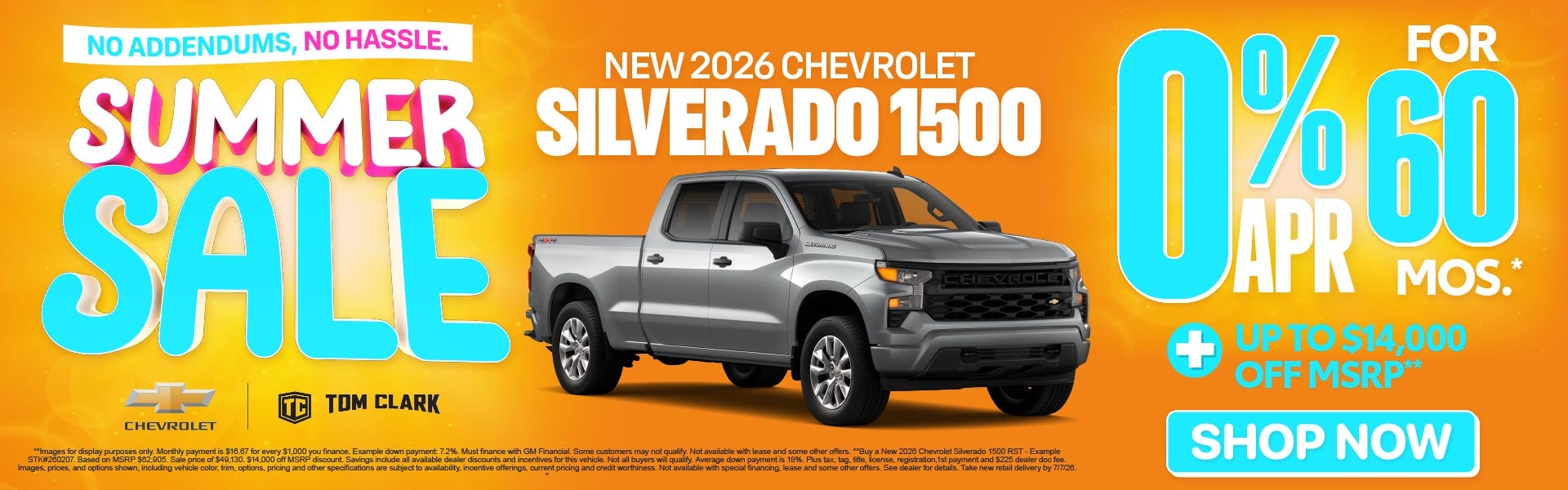 "NEW 2026 CHEVROLET SILVERADO 1500 NO ADDENDUMS, NO HASSLE.