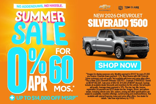 "NEW 2026 CHEVROLET SILVERADO 1500 NO ADDENDUMS, NO HASSLE.