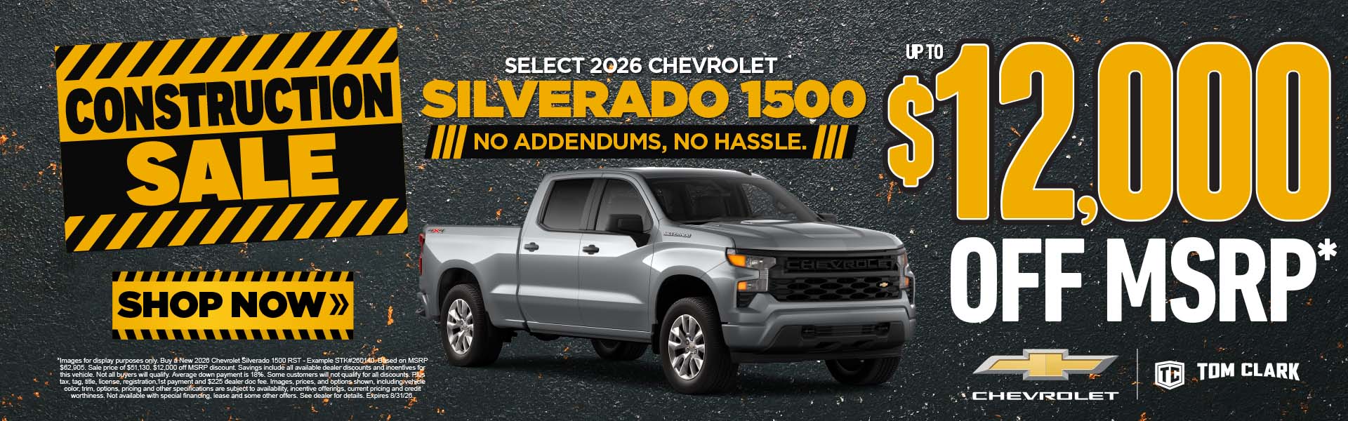 "SELECT 2026 CHEVROLET SILVERADO 1500 NO ADDENDUMS, NO HASSL