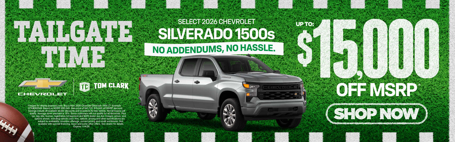 "SELECT 2026 CHEVROLET SILVERADO 1500s NO ADDENDUMS, NO HASS